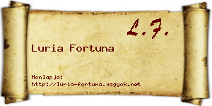 Luria Fortuna névjegykártya